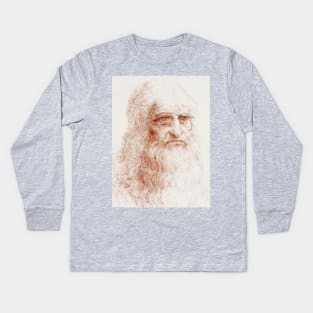 Portrait of Da Vinci Kids Long Sleeve T-Shirt